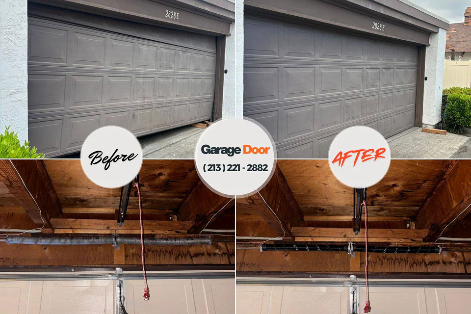 Before and after: garage door repair Salyersville, KY